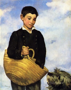 boy with a skull Painting - Boy with Dog Realism Impressionism Edouard Manet